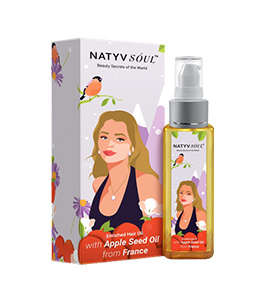 Natyv Soul Enriched Hair Oil With Apple Seed Oil From France